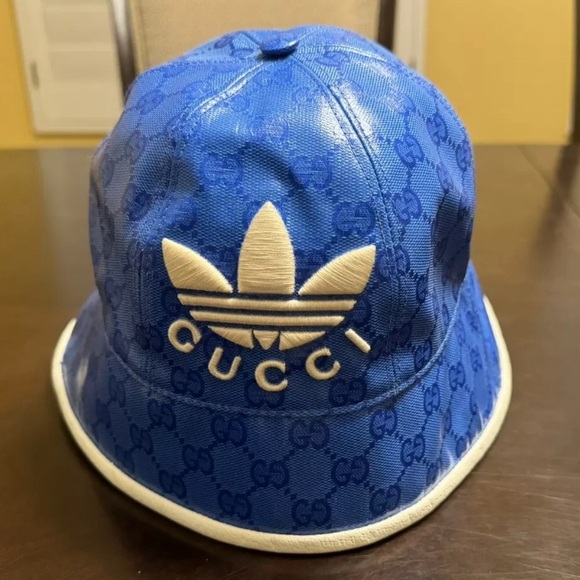New Gucci x Adidas Wide Brim GG Supreme Logo Hat Size L - Picture 2 of 13